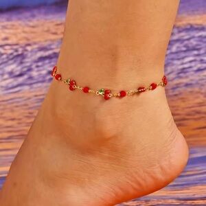 Red Cherry Anklets heart anklet